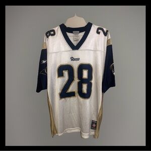 St Louis Rams Jersey Marshall Faulk XL Mens Reebok White Vintage